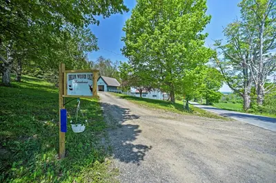 a dirt road with a sign that says do not enter at Country Escape with Sauna, 10 Mi to Cooperstown in Richfield Springs