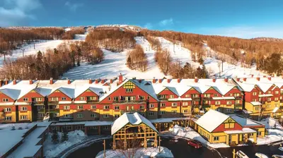 an aerial view of a resort in the snow at Grand Summit Resort, A Vail Resorts Property in Dover