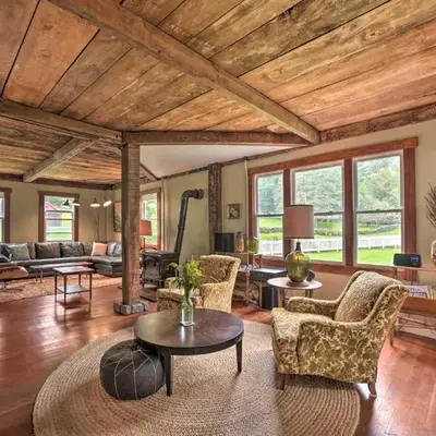Game Room and Fire Pit Peaceful Catskills Farmhouse