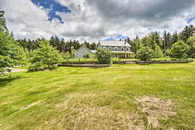 an image of a large yard with a house at Wilmington Home on 18 Acres about 9 Mi to Skiing! in Wilmington