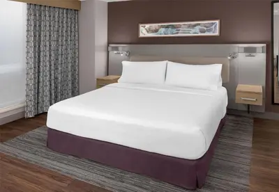 a large white bed in a room with a window at Hilton Garden Inn New York Manhattan Midtown East in New York