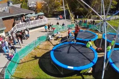 an overhead view of a playground with people on it at Ski On Off 1BR Suite 1st Flr Sleeps 4 Jiminy Peak in Hancock