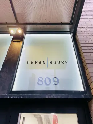 an open house sign in a window of a building at 809-6A NEW 2BR Private Roof & City View in New York