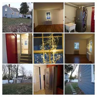 a collage of different pictures of a house at Live the Walkable Darien Lifestyle in this Charming Noroton Heights Gem! in Darien