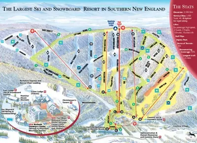 a map of the lenfest ski and snowboard resort in southern new england at WOW-New Ski OnOff Suite By Pool Sleeps 4 Jiminy Pk in Hancock