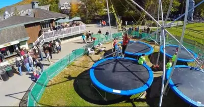 an overhead view of a playground with people on it at WOW-New Ski OnOff Suite By Pool Sleeps 4 Jiminy Pk in Hancock