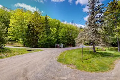 a dirt road with trees on both sides at Glorious Scenery in Dover