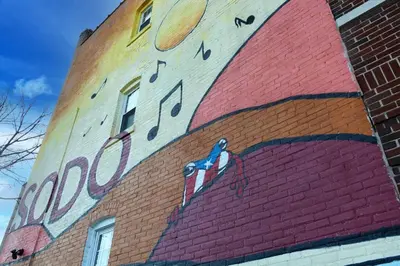 a building with a mural on the side of it at The Elizabeth Suite B2 in Hartford