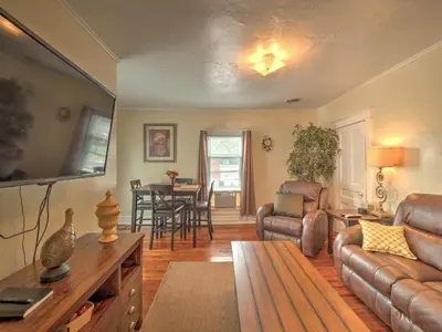 a living room with a couch and a table at 1st Base Apt 2 All Star Baseball Rentals in Oneonta