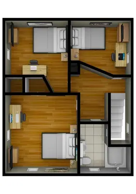 a rendering of a floor plan of a house at The Wheelhouse All Star Baseball Rentals in Oneonta