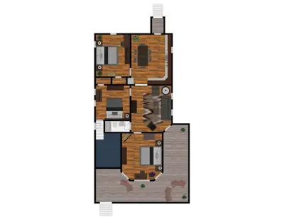 a view of a floor plan of a house at After the Game Apt 2 All Star Baseball Rentals in Oneonta