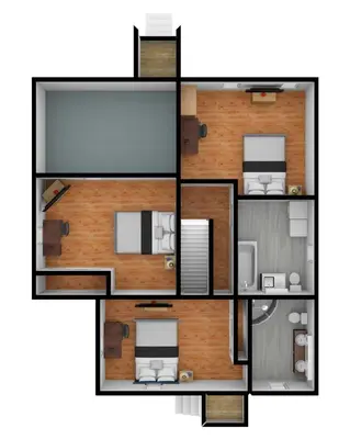 a floor plan of a house with at Left Field All Star Baseball Rentals in Oneonta