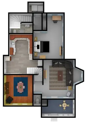 a black and white floor plan of a house at The Bullpen All Star Baseball Rentals in Oneonta