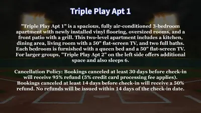 a flyer for a playorld with a screenshot of a poem at Triple Play Apt 1 All Star Baseball Rentals in Oneonta