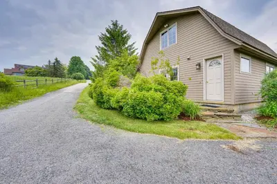a house on the side of a road at Vacation Rental Home in the Berkshires! in Williamstown