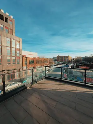 a balcony with a view of a city at Nova Hotel Brooklyn in Brooklyn