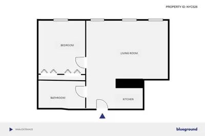 a schematic diagram of the experimental facility at Chelsea 1BR w Gym nr Penn Station MSG NYC-528 in New York