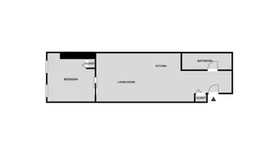 a floor plan of a bathroom with a toilet at East Village 1br w wd nr Union Sq NYC-938 in New York