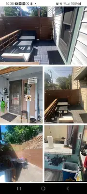 a collage of four pictures of a house at Rock Pad for Yale, Visitors, Nurses, Staff in New Haven